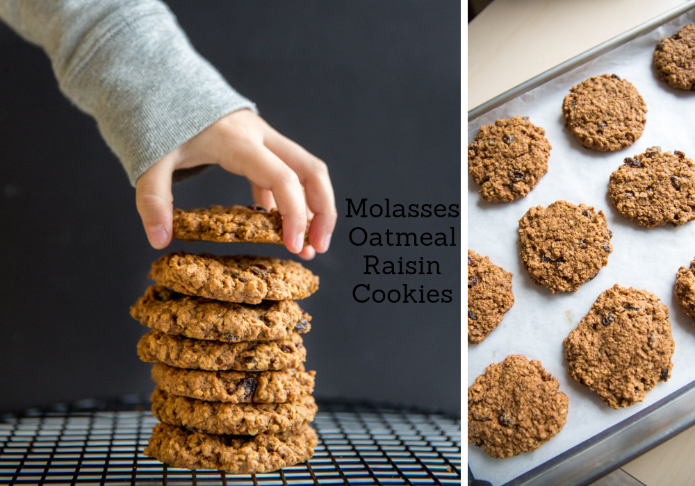 A Dozen Molasses Oatmeal Raisin Cookies For The Fall Season