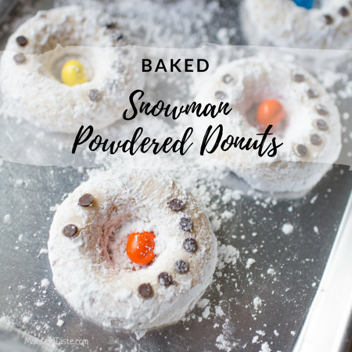 Baked Snowman Powdered Donuts